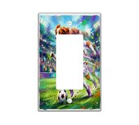 Placa de pared decorativa para interruptor de luz con diseño de perro de fútbol Brittanys 2026, 1 banda, balancín único, día de partido, cachorro, regate, pasado, placa frontal eléctrica con impresión