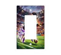 Placa de pared decorativa para interruptor de luz con diseño de perro de montaña bernés de fútbol 2026, 1 banda, balancín único, día de partido, cachorro, regate, pasado, placa frontal eléctrica con