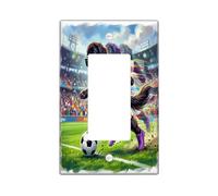 Placa de pared decorativa para interruptor de luz con diseño de perro de Terranova de fútbol 2026, 1 banda, balancín único, día del partido, cachorro regateo, placa de interruptor eléctrica con
