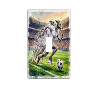 Placa de pared decorativa para interruptor de luz con diseño de perro galgo de fútbol 2026, 1 banda, interruptor único, día de partido, cachorro, regate, pasado, placa frontal eléctrica con impresión