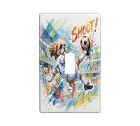 Placa de pared decorativa para interruptor de luz con diseño de perro Shih Tzu de fútbol 2026, 1 banda, interruptor eléctrico, placa frontal eléctrica deportiva para dormitorio