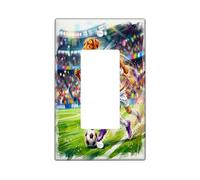 Placa de pared decorativa para interruptor de luz con diseño de perro Vizsla Soccer 2026, 1 banda, balancín único, día de partido, cachorro, regate, pasado, placa frontal eléctrica con impresión