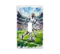 Placa de pared decorativa para interruptor de luz con diseño de perro Weimaraner de fútbol 2026, 1 banda, interruptor único, día de partido, cachorro, regate, pasado, placa frontal eléctrica con