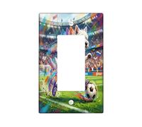 Placa de pared decorativa para interruptor de luz con diseño de perro Westie de fútbol 2026, 1 banda, balancín único, día de partido, cachorro, regate, pasado, placa frontal eléctrica con impresión