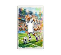 Placa de pared decorativa para interruptor de luz de gato exótico de pelo corto de fútbol 2026, 1 banda, palanca única, día de partido, gatito, regate, pasado, placa frontal eléctrica de impresión
