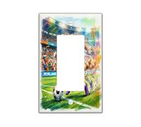 Placa de pared decorativa para interruptor de luz de gato exótico de pelo corto de fútbol 2026, 1 banda, balancín individual, día de partido, gatito, regate, pasado, placa frontal eléctrica con