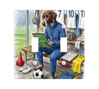 Placa de pared decorativa para interruptor de luz de perro de pelo corto de fútbol 2026, 2 bandas, doble palanca, listo para partido, placa de interruptor eléctrica de cachorro Coach, placa frontal