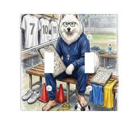 Placa de pared decorativa para interruptor de luz de perro samoyedos de fútbol 2026, 2 bandas, doble palanca, listo para partido, placa de interruptor eléctrica de cachorro Coach, placa frontal