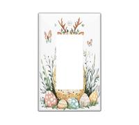 Placa de pared decorativa para interruptor de luz de primavera, Pascua, ciervo, ciervo, vida silvestre, placa de pared de 1 banda, divertida placa de interruptor eléctrico de animales salvajes, placa