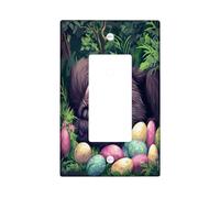 Placa de pared decorativa para interruptor de luz, diseño de gorila de primavera, Pascua, 1 banda, balancín individual, huevos de animales salvajes, placa de interruptor eléctrica, placa frontal