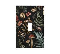 Placa de pared decorativa para interruptor de luz, diseño de hongos del bosque, fácil de instalar, cubierta de salida para hogar, oficina, cocina, apartamento