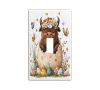 Placa de pared decorativa para interruptor de luz, diseño de yak de primavera, Pascua, yak de vida silvestre, placa frontal eléctrica para dormitorio
