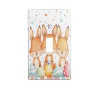 Placa de pared decorativa para interruptor de luz, diseño de zorro de primavera, Pascua, 1 banda, interruptor eléctrico de animales lindos y divertidos para habitación, placa de interruptor extraña y