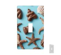 Placa de pared decorativa para toma de corriente, conchas marinas y estrellas de mar, 1 placa de interruptor de banda, placas frontales eléctricas, tamaño estándar, placa de pared para cocina y