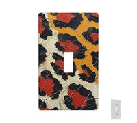Placa de pared decorativa para toma de corriente, cubierta de interruptor de luz con estampado de leopardo marrón, 1 placa de interruptor de banda, placas frontales eléctricas, cubierta de enchufe de