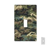 Placa de pared decorativa para toma de corriente, cubierta de interruptor de luz con patrón de camuflaje, 1 placa de interruptor de banda, placas frontales eléctricas, cubierta de enchufe de tamaño