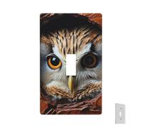 Placa de pared decorativa para toma de corriente, diseño de búho que pasa a través del agujero, 1 placa de interruptor de banda, placas frontales eléctricas, tamaño estándar, placa de pared para