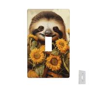 Placa de pared decorativa para toma de corriente, diseño de perezoso, girasol, 1 placa de interruptor de banda, placas frontales eléctricas, tamaño estándar, placa de pared para cocina y dormitorio