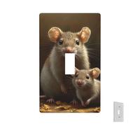 Placa de pared decorativa para toma de corriente, diseño de ratas madre e hijo, 1 placa de interruptor de banda, placas frontales eléctricas, tamaño estándar, placa de pared para cocina y dormitorio