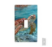 Placa de pared decorativa para toma de corriente, diseño de tortuga marina en el agua, 1 placa de interruptor de banda, placas frontales eléctricas, tamaño estándar, placa de pared para cocina y