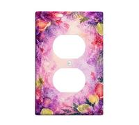 Placa de pared dúplex de flores, acuarela floral, hojas de cítricos, de plástico, tamaño estándar, doble toma de corriente, para decoración del hogar, sala de estar, nuevo apartamento
