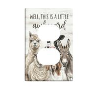 Placa de pared dúplex para baño, diseño de animales, humor rústico de granja, plástico neutro, tamaño estándar, doble toma de corriente, para decoración de apartamentos, hogar, dormitorio, oficina