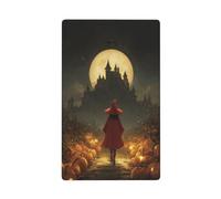 Placa de pared en blanco con capa roja caminando por el camino oscuro, cubierta decorativa para interruptor de luz, 1 banda para cocina, baño, tamaño 11,4 x 7 cm