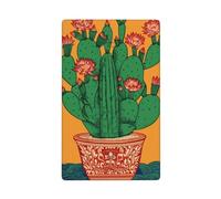 Placa de pared en blanco con diseño de cactus vintage en maceta, cubierta decorativa para interruptor de luz, 1 banda para cocina, baño, tamaño 11,4 x 7 cm