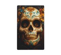 Placa de pared en blanco con diseño de calavera gótica del Día de los Muertos, 1 banda, para cocina, baño, 11,4 x 7 cm