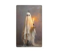 Placa de pared en blanco con diseño de fantasma vintage sosteniendo una vela encendida, cubierta decorativa para interruptor de luz, 1 banda para cocina, baño, tamaño 11,4 x 7 cm