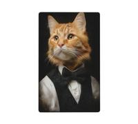 Placa de pared en blanco con diseño de gato naranja vestido como un caballero, cubierta decorativa para interruptor de luz, 1 banda para cocina, baño, tamaño 11,4 x 7 cm