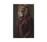 Placa de pared en blanco con diseño de león en la era victoriana, diseño de fantasía oscura, 1 banda, para cocina, baño, tamaño 11,4 x 7 cm