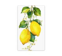 Placa de pared en blanco con diseño de limones de acuarela para interruptor de luz, decorativa, 1 banda, para cocina, cuarto de baño, tamaño 11,4 x 7 cm