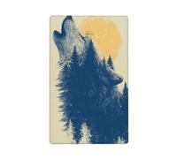 Placa de pared en blanco con diseño de lobo aullando en el bosque de Halloween con una sola palanca decorativa para interruptor de luz, 1 banda para cocina, cuarto de baño, tamaño 11,4 x 7 cm