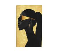Placa de pared en blanco con gafas doradas, minimalismo, 1 banda, para cocina, baño, 11,4 x 7 cm