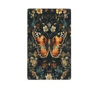 Placa de pared en blanco con motivos florales de mariposa naranja y negra, cubierta decorativa para interruptor de luz, 1 banda para cocina, baño, tamaño 11,4 x 7 cm