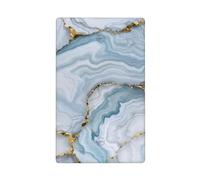 Placa de pared en blanco con textura de mármol de jade que fluye azul y gris, cubierta decorativa para interruptor de luz, 1 banda para cocina, baño, tamaño 11,4 x 7 cm
