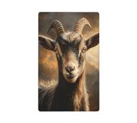 Placa de pared en blanco de cabra con ojos sabios, cubierta decorativa para interruptor de luz, 1 banda para cocina, baño, tamaño 11,4 x 7 cm