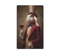 Placa de pared en blanco para interruptor de luz decorativa con diseño de liebre vestida con elegante atuendo victoriano, 1 banda, para cocina, cuarto de baño, tamaño 11,4 x 7 cm