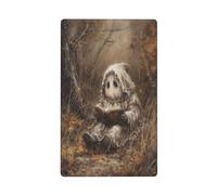 Placa de pared en blanco para interruptor de luz decorativa de Halloween con diseño de bosque embrujado, 1 banda, para cocina, cuarto de baño, tamaño 11,4 x 7 cm