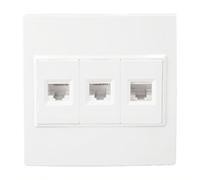 Placa de pared Ethernet Cat 6, panel de pared Keystone de Internet de 3 puertos hembra a hembra para Cat5, Cat5e, Cat6, Cat6a, evita el desorden, placas frontales de cable Ethernet para el trabajo y