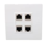 Placa de Pared Ethernet, Placa de Pared Keystone Jack de 4 Puerto con Conector de Escalera Extraíble,Toma de Pared Ethernet Hembra a Hembra para Dispositivos Ethernet Cat5/5e/6/6A