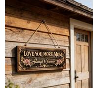 Placa de pared floral vintage para el día de la madre, 7.9 pulgadas de metal con texto en inglés "Love You More Mom", decoración de pared, decoración del día de la madre, regalos para mamá, dormitorio