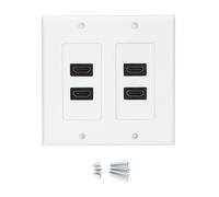 Placa de pared HDMI para instalación de cine en casa, toma de pared de audio y video premium con 4 puertos HDMI, solución de gestión de cables