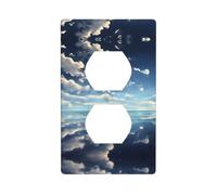Placa de pared impresa con nubes blancas sobre el mar, material de policarbonato, resistente a los impactos, estándar del Reino Unido, resistente al calor, residencial comercial