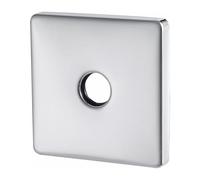 Placa de pared para baño, tamaño cuadrado, acero inoxidable reforzado, compatibilidad con brazo de ducha, cubierta universal para brazo de ducha
