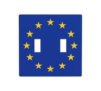 Placa de pared para interruptor de pared con bandera de la Unión Europea, tamaño estándar, 11,4 x 11,4 cm