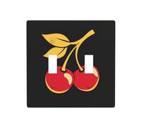 Placa de pared para interruptor de pared con diseño de hoja dorada de cereza, tamaño estándar, 11,4 x 11,4 cm