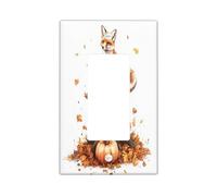 Placa de pared para interruptor de zorro de acuarela otoñal, 1 banda, balancín individual, placa frontal eléctrica de hoja de arce de madera de otoño para decoración de dormitorio, baño, placa de