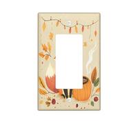 Placa de pared para interruptor de zorro de dibujos animados de otoño, 1 banda, hoja de arce otoñal, calabaza, placa frontal eléctrica para decoración de dormitorio, baño, placa de interruptor de